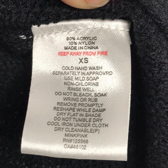 New SomeDays Lovin XSmall XS Black Crochet Off the Shoulder Knit Top Boho Fringe - Picture 7 of 8